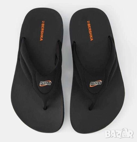 Мъжки гумирани джапанки Bershka, Черни, 45