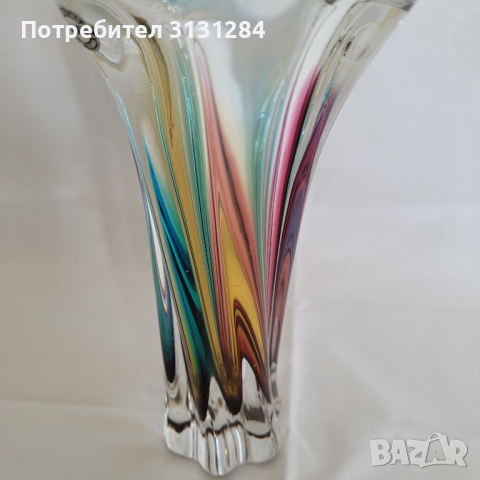 Антикварна кристална ваза Art Glass Sommerso Sanyu Япония , снимка 8 - Други ценни предмети - 45036670