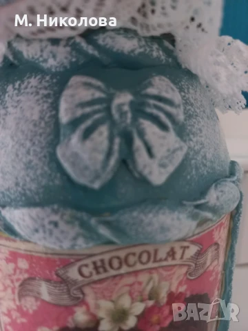 Декориран голям стъклен буркан , снимка 4 - Буркани, бутилки и капачки - 50947105