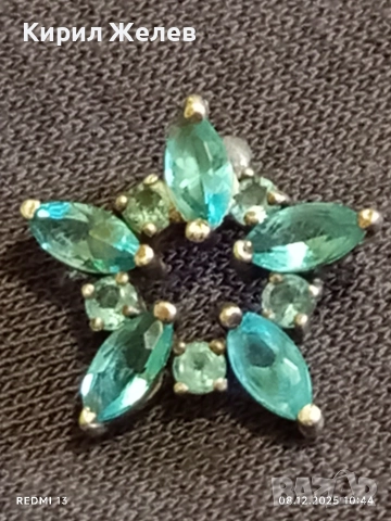 Колие сребърна звезда 🌟 със инкростирани кристали ТОПАЗ 34285, снимка 5 - Колиета, медальони, синджири - 52686750