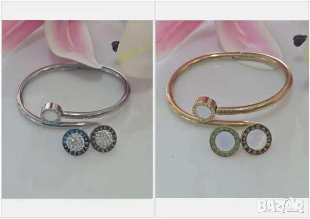 Bvlgari Комплект Колие И Обеци Булгари Медицинска Стомана - 2 Разцветки Код VL-51