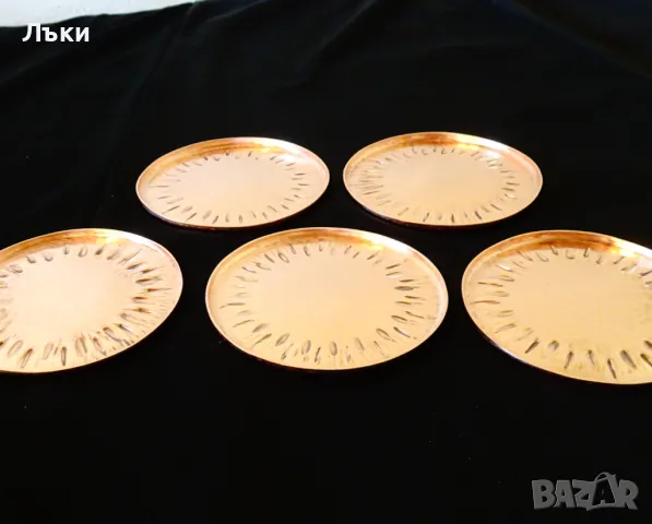 Кована медна чиния,подложка за чаша,чиста мед. , снимка 4 - Антикварни и старинни предмети - 28752659