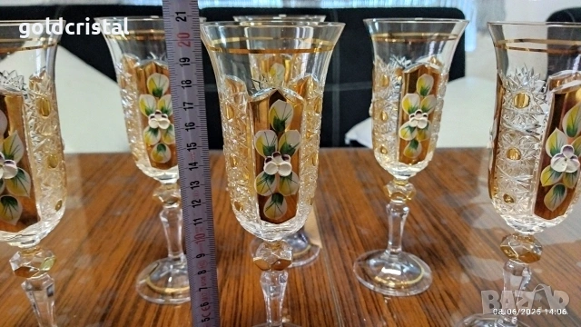 кристални чаши Бохемия Чехословакия , снимка 2 - Антикварни и старинни предмети - 54011301