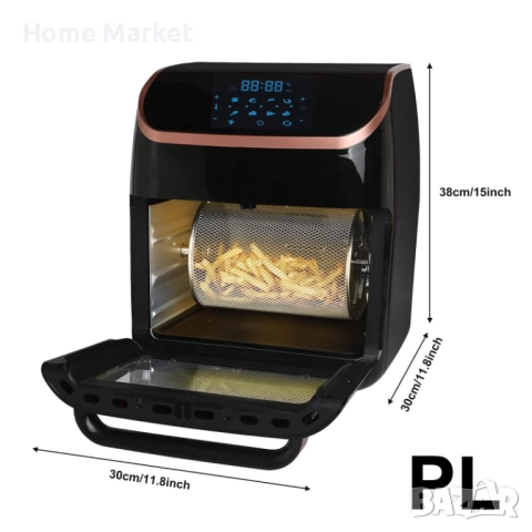 Еър Фраер Stella Power Air Fryer Oven – 12 литра, 1800W Описание:  Stella Power Air Fryer Oven – 12 , снимка 6 - Фритюрници - 51722132