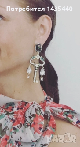 Обеци с ръчна бродерия на дизайнерката Анелия Милчева, снимка 5 - Обеци - 41670043