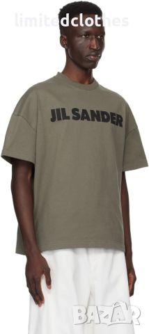 JIL SANDER Army Green Logo Print Мъжка Тениска size M и XL, снимка 1 - Тениски - 46644847