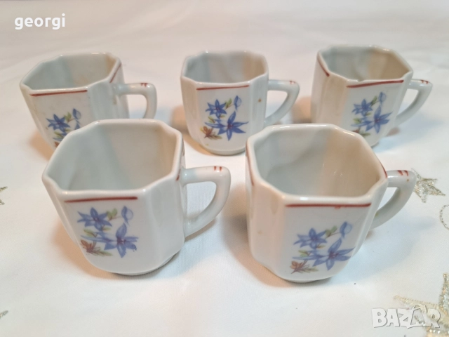 пет чаши за ракия стар български порцелан 27/5