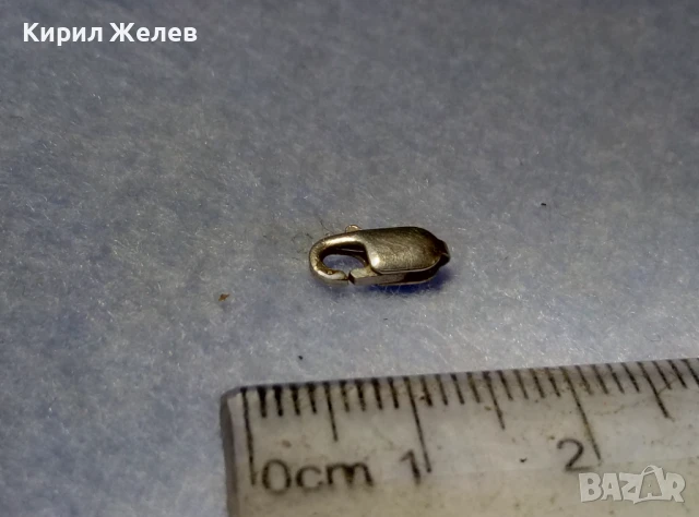 СТАРА СРЕБЪРНА КАРАБИНКА ЗАКОПЧАЛКА За КОЛИЕ ЛАНЕЦ ВЕРИЖКА ГРИВНА СРЕБРО 925 vL+ 50456, снимка 4 - Гривни - 50510817