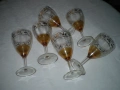 Ретро  6 двуцветно стъкло чаши с позлата, снимка 6
