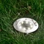 Слънчев соларен фенер Сребърна кръгла морава 8 Led 11.5cm, снимка 1 - Соларни лампи - 45836295