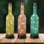 Слънчева соларна лампа бутилка за маса цветно стъкло 10 LED Ø7.5x30.5cm, снимка 1 - Соларни лампи - 45780656