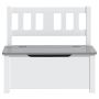 Детска пейка за съхранение, бяло и сиво, 60x30x55 см, МДФ, снимка 2