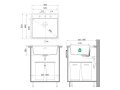 БЕж кухненска мивка за вграждане под плот Берген 60 Low 560x530 мм, снимка 7
