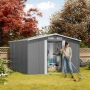 Метална градинска къща за инструменти с вентилация и заключване - 277 × 299 × 192 см, снимка 3