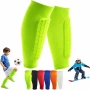 Протектори за пищяли за футбол за деца, младежи и възрастни, подплатени, 1 чифт, М, зелени, снимка 1