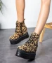 Боти на платформа - леопардов принт (кафяво с черно) - BML88 , снимка 2