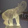 Холограмна 3D LED лампа Слон, снимка 1