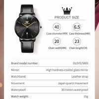 Уникален нов мъжки ръчен часовник Olevs с метална верижка в черен цвят., снимка 3 - Мъжки - 45407082