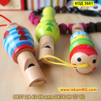 Детска дървена свирка в 3 различни модела - КОД 3601, снимка 8 - Музикални играчки - 45055093