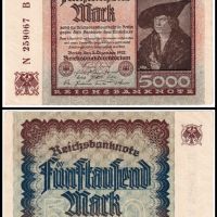 ❤️ ⭐ Германия 1922 5000 марки ⭐ ❤️, снимка 1 - Нумизматика и бонистика - 37091816