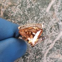 Красив сребърен пръстен с Циркони, снимка 2 - Пръстени - 45300606
