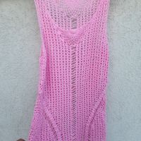 Розова плажна рокля мрежа , снимка 2 - Рокли - 45928231