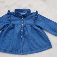 Дънкова риза туника за бебе 6-9 месеца, снимка 2 - Бебешки блузки - 45094468