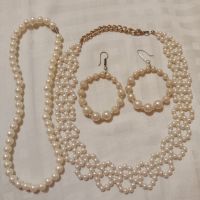 Ретро кпмплект бижута с перли, снимка 1 - Други ценни предмети - 45380392