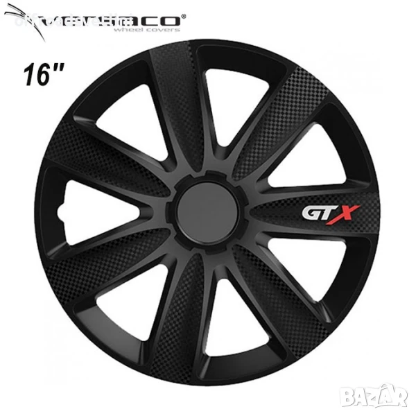 Versaco Slovakia Тасове за джанти 16'' Versaco GTX Карбон ЧЕРНИ, снимка 1