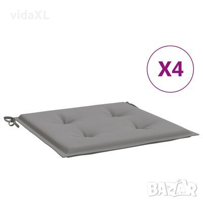 vidaXL Възглавници за столове 4 бр сиви 50x50x3 см Оксфорд плат（SKU:314040, снимка 1