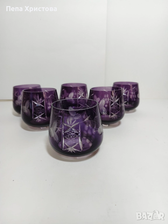 Чаши  от аметистов оловен кристал Nachtmann, снимка 1