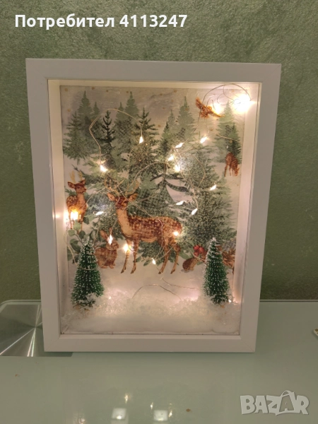 Светеща коледна картина , снимка 1