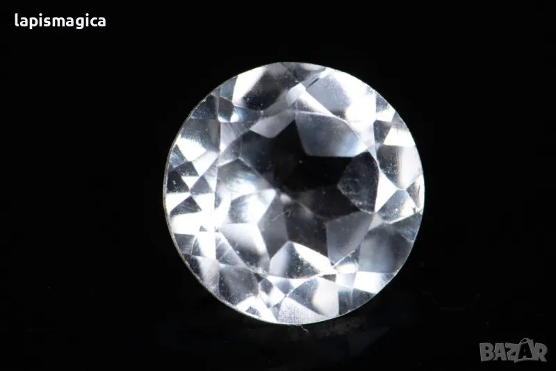 Бял топаз 0.97ct 6mm кръгла шлифовка #1, снимка 1