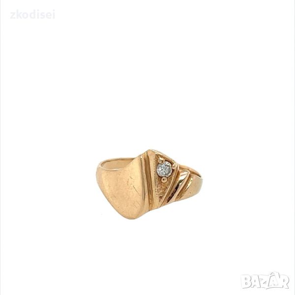 Златен дамски пръстен 1,34гр. размер:44 14кр. проба:585 модел:24628-4, снимка 1