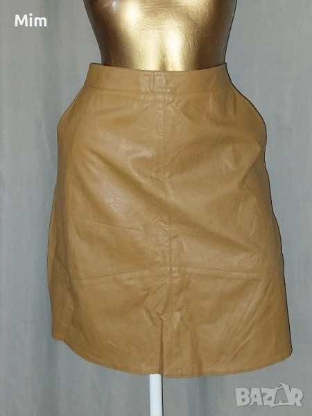 YDENCE M Светло кафява кожена пола , снимка 1