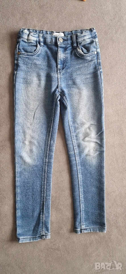 8-9г 134см Панталон тип Дънки тъмно сини прави крачоли без следи от употреба, снимка 1