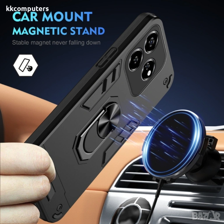 ZTE Axon 60 Lite Удароустойчив Ring Holder Калъф и Протектор, снимка 1