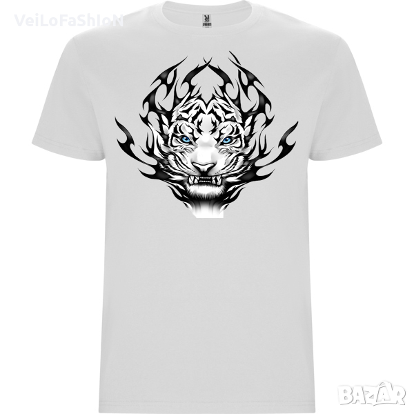 Нова мъжка тениска с Тигър в бял цвят, снимка 1