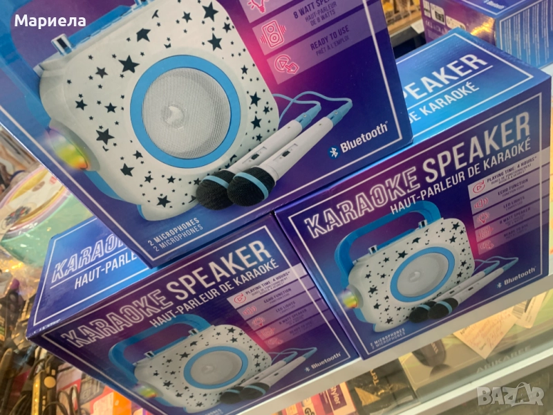 Караоке тонколона с 2 микрофона / Bluetooth / LED, снимка 1
