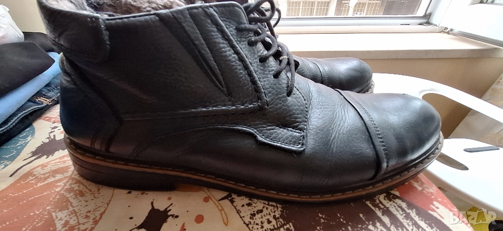 Мъжки боти,ест.кожа,топли,номер 42,но стават и за 43, снимка 1