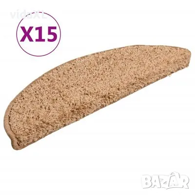 vidaXL 15 бр стелки за стълбища, бежови, 56x17x3 см（SKU:133894）, снимка 1