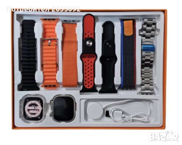 Смарт часовник S100 ultra 7in1,strap HD SMW4 FS-11574, снимка 3 - Смарт часовници - 52933092