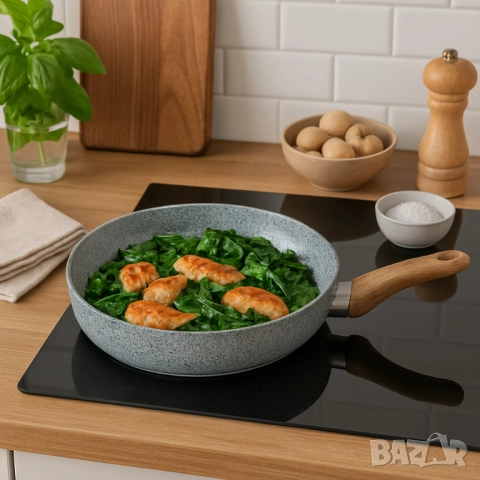 Тиган Voltz Siena, Дълбок, Мраморно каменно керамично покритие, снимка 3 - Съдове за готвене - 52138232