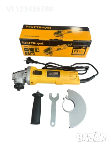Ъглошлайф наТок 1200W 125мм KraftRoyal регулиране на обороти