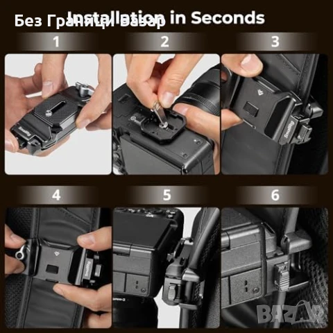 Нова SMALLRIG Стягаща Система за раница Камера с Плоча за Arca-Swiss, снимка 8 - Чанти, стативи, аксесоари - 50834654