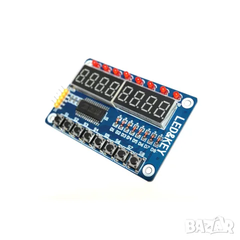 8-Bit LED 8-Bit LED Digital Tube 8 Keys TM1638 Display Module, снимка 4 - Друга електроника - 49064998