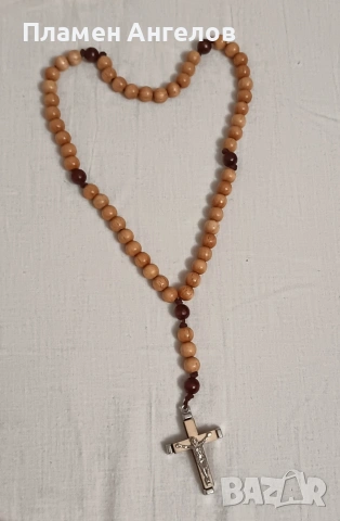 Малка броеница от дървени мъниста , снимка 3 - Антикварни и старинни предмети - 53743544