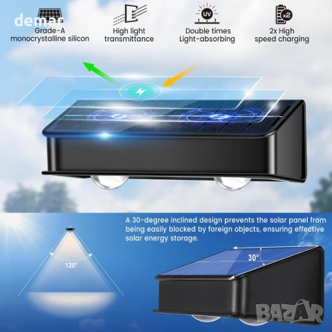 Соларни лампи за огради nibuuecer, 9 цвята и 11 режима на осветление, 60 лумена, 8 броя, снимка 5 - Соларни лампи - 50942812