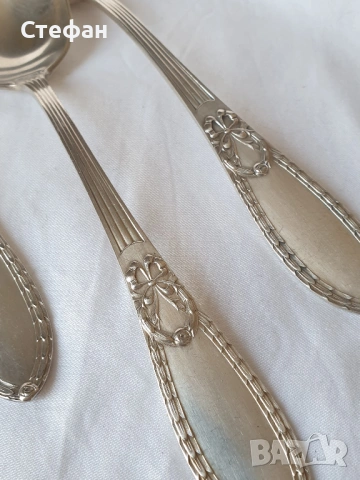Комплект посребрени лъжици, снимка 4 - Антикварни и старинни предмети - 54268762
