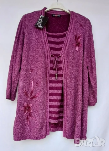 Стилна блуза тип жилетка., снимка 3 - Блузи с дълъг ръкав и пуловери - 50443072